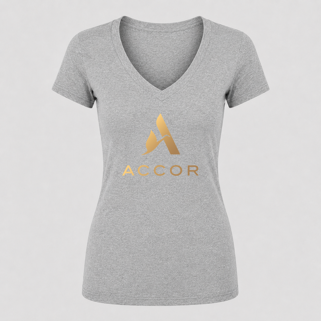 Women's Accor V Neck T-Shirt in gray