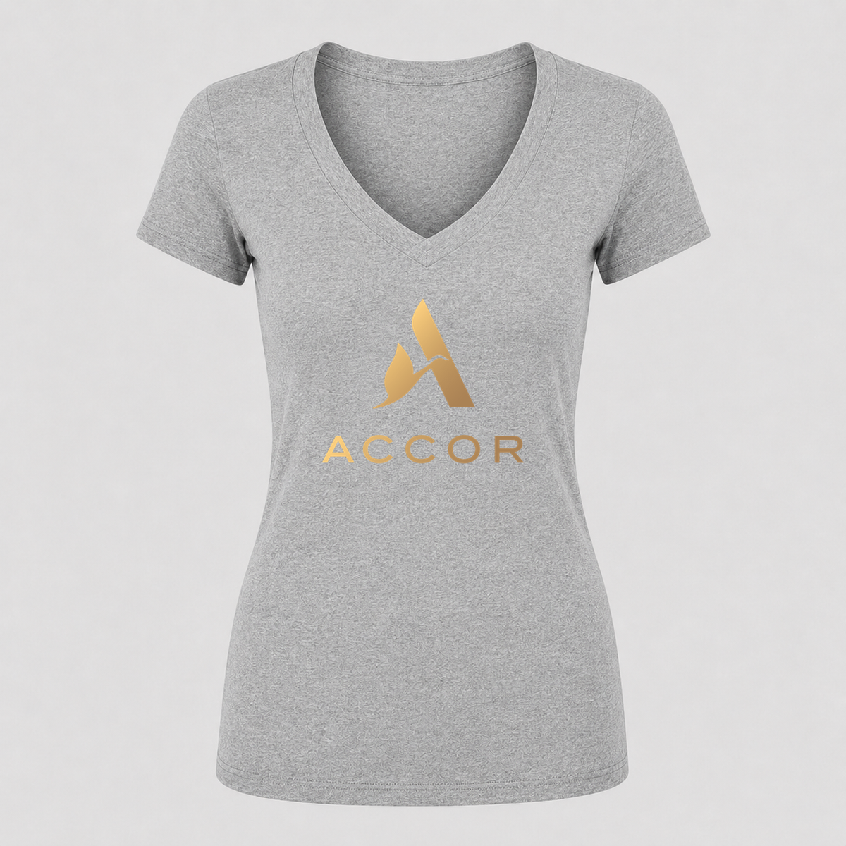 Women's Accor V Neck T-Shirt in gray