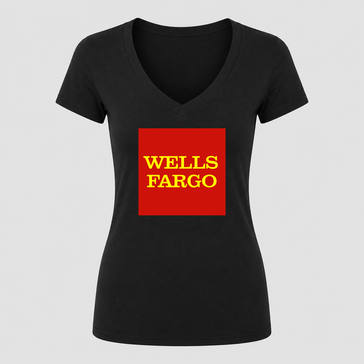 Women's Wells Fargo V Neck T-Shirt in black