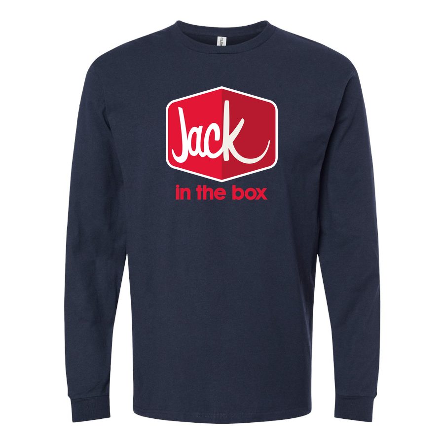 Men's Jack in the Box Long sleeves Cotton Blend T-Shirt - Navy