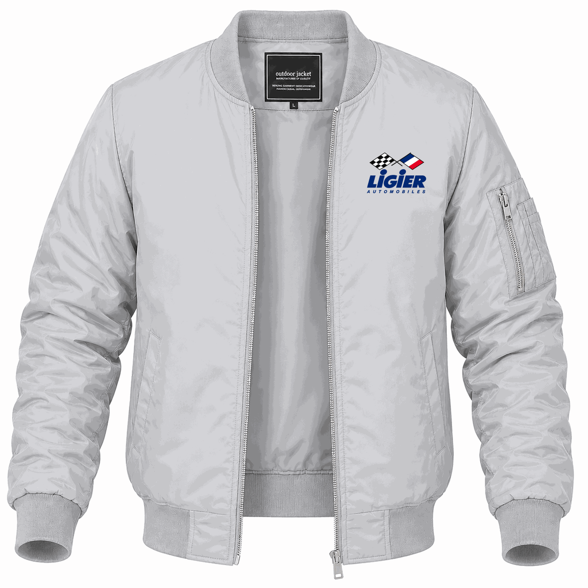 Men's Ligier Automobiles Lightweight Bomber Jacket - Gray