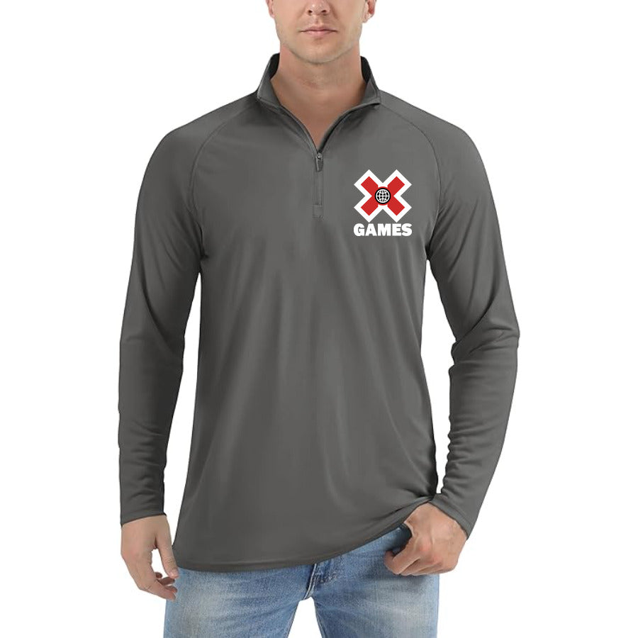 X_Games_logo.white quarter-zip athletic shirt in Dark Gray