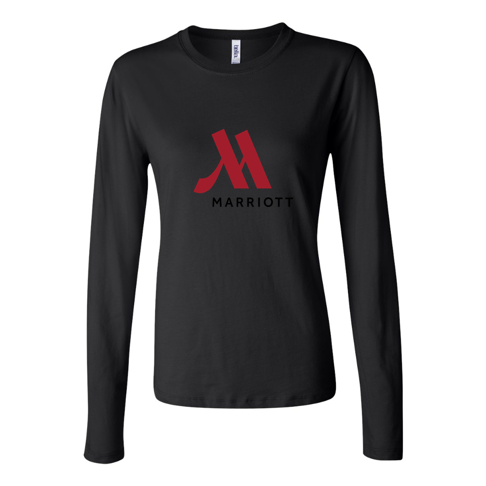 Women's Marriott logo 1536x864 Long Sleeve T-Shirt - Black