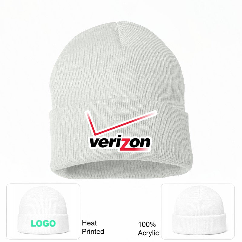 Verizon Wireless White Beanie Hat