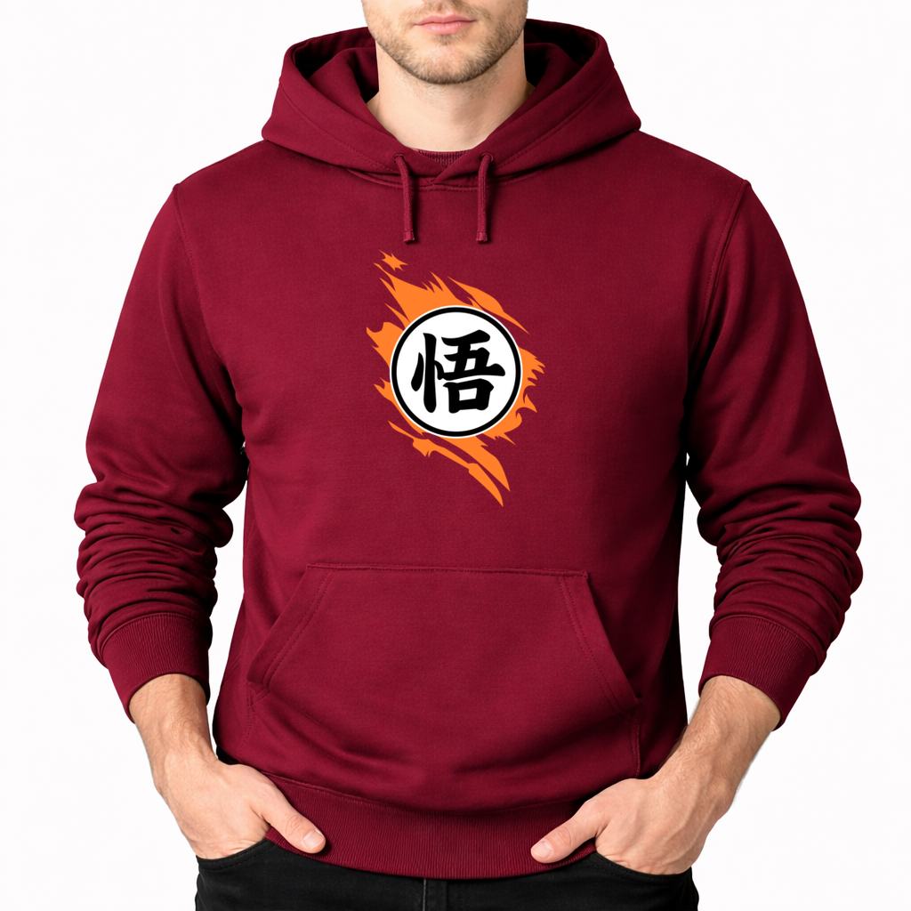 Men's Dragon Ball Z Pullover Hoodie - Burgundy