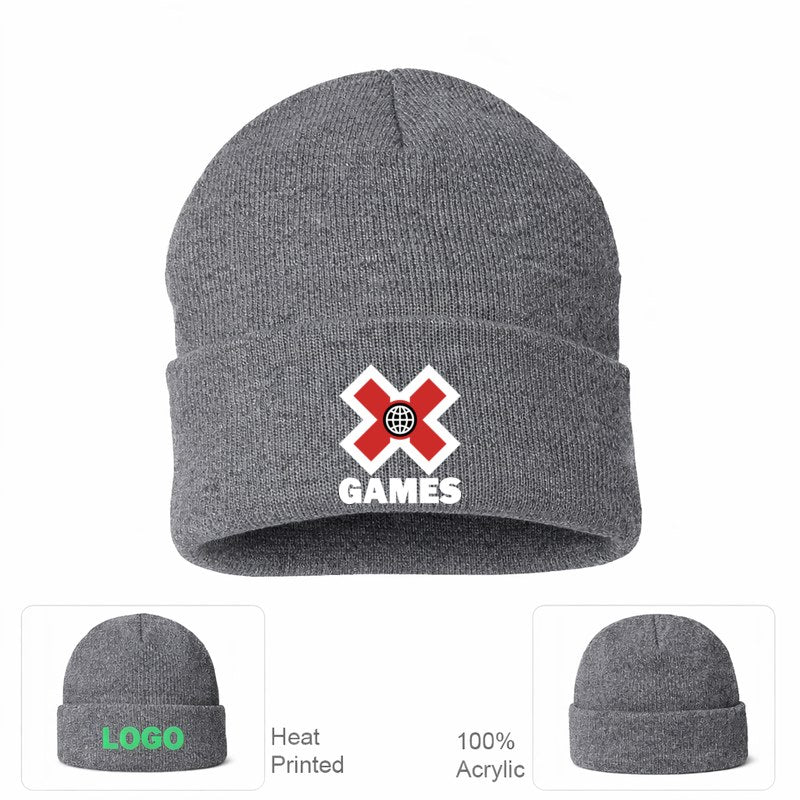 X Games White Logo Grey Beanie Hat
