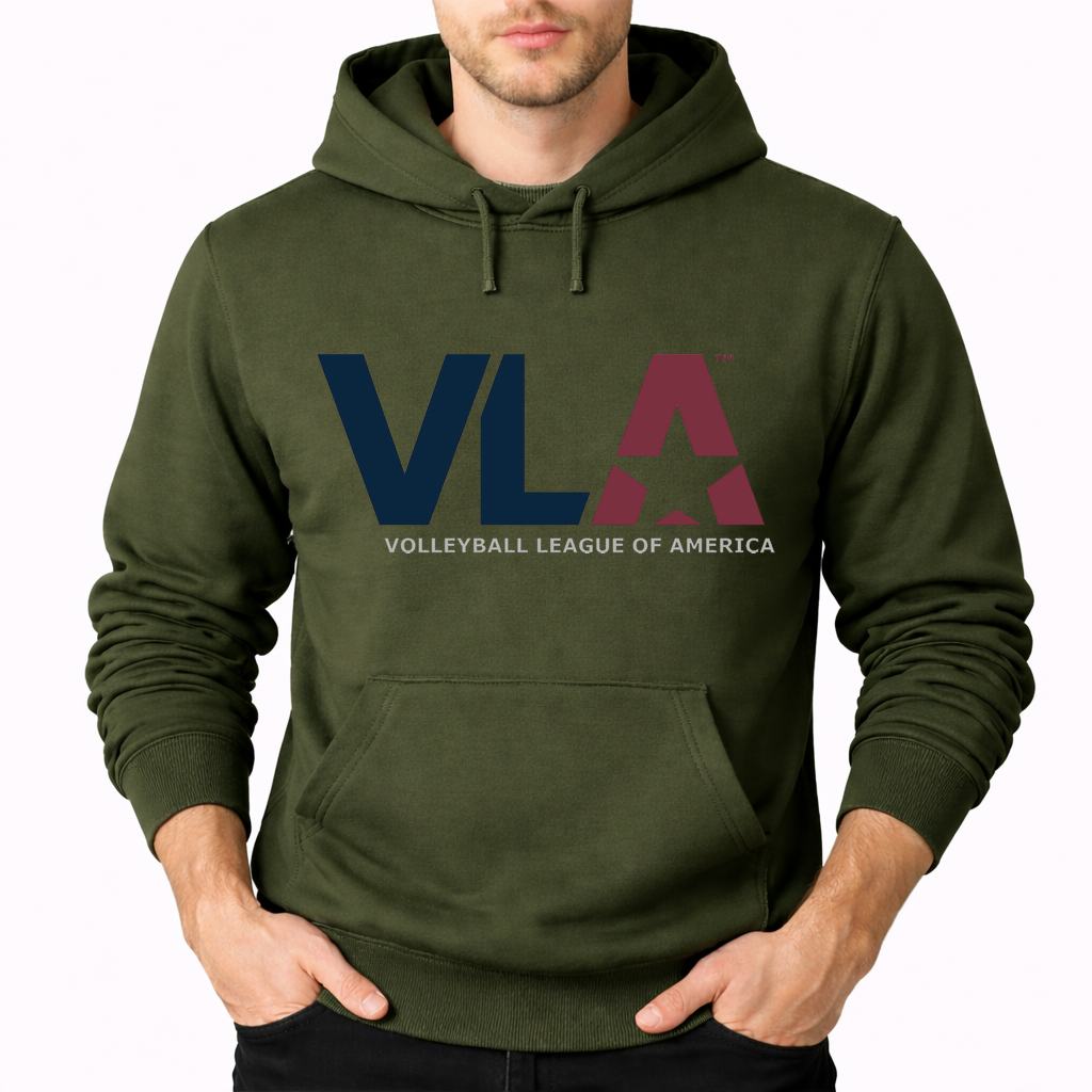 Men's American-Volleyball-League Pullover Hoodie - Army Green
