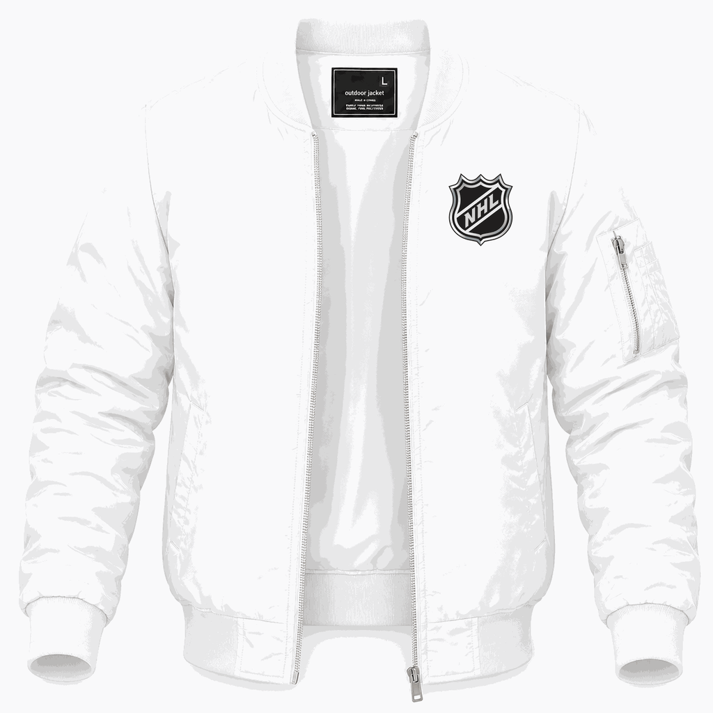 Men's NHL Shield Lightweight Bomber Jacket - White