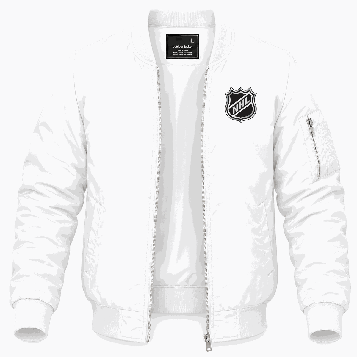 Men's NHL Shield Lightweight Bomber Jacket - White