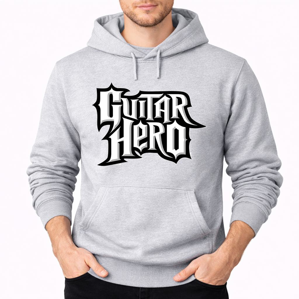 Men's Guitar Hero Pullover Hoodie - Gray