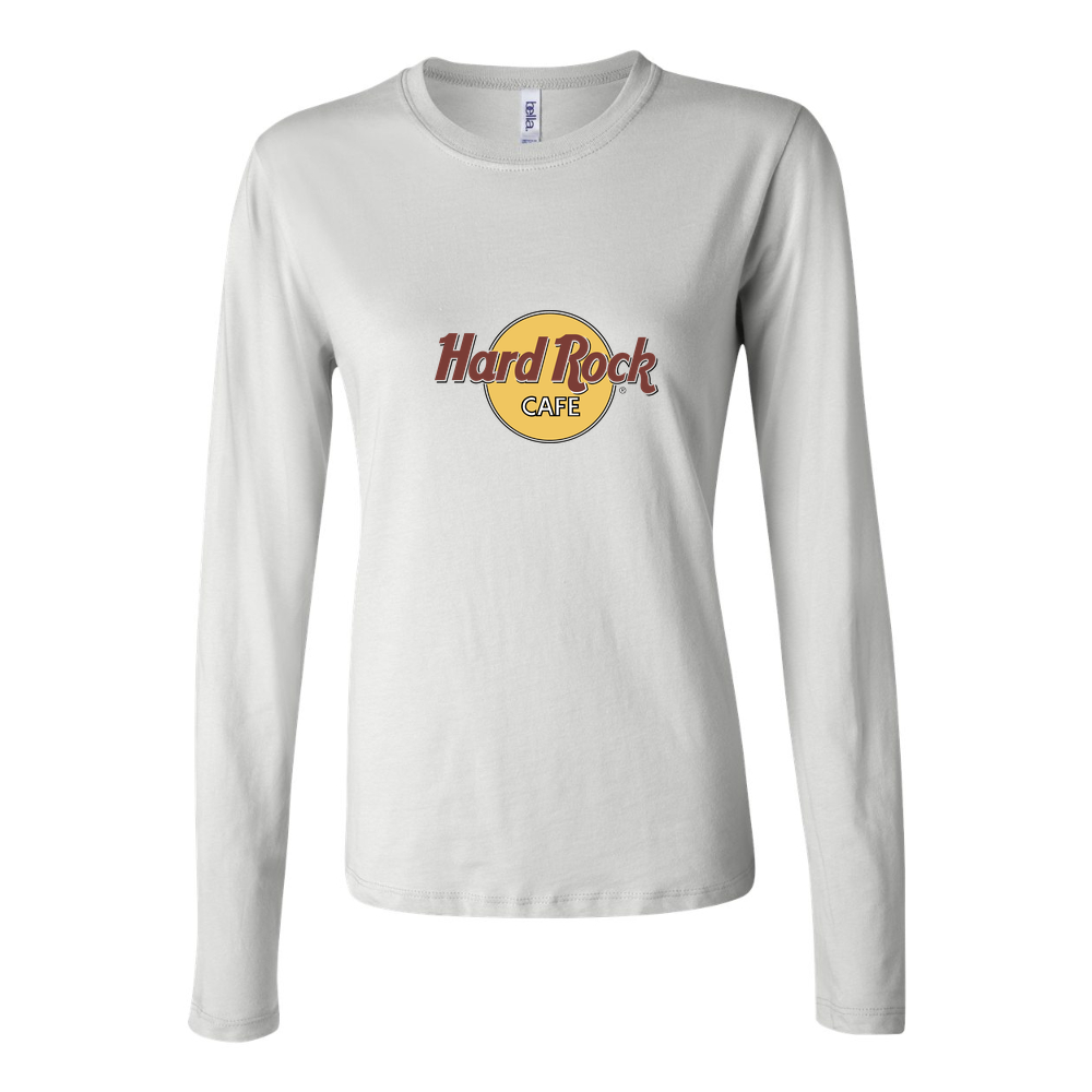 Women's Hard Rock Cafe Logo 1536x864 Long Sleeve T-Shirt - White