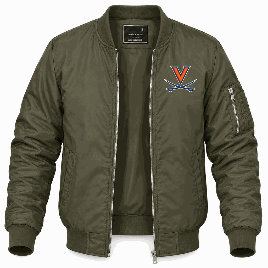 Men's Virginia Cavaliers Logo Lightweight Bomber Jacket - Army Green