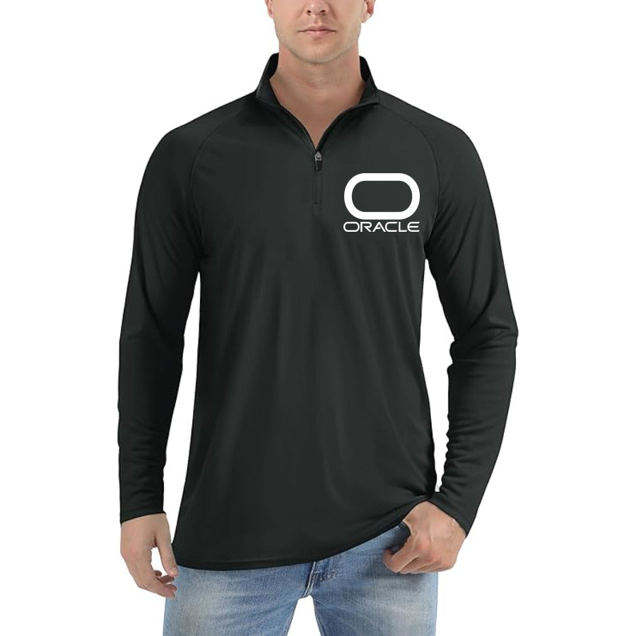 Oracle Logo White quarter-zip athletic shirt in Black