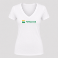 Women's Petrobras V Neck T-Shirt in white