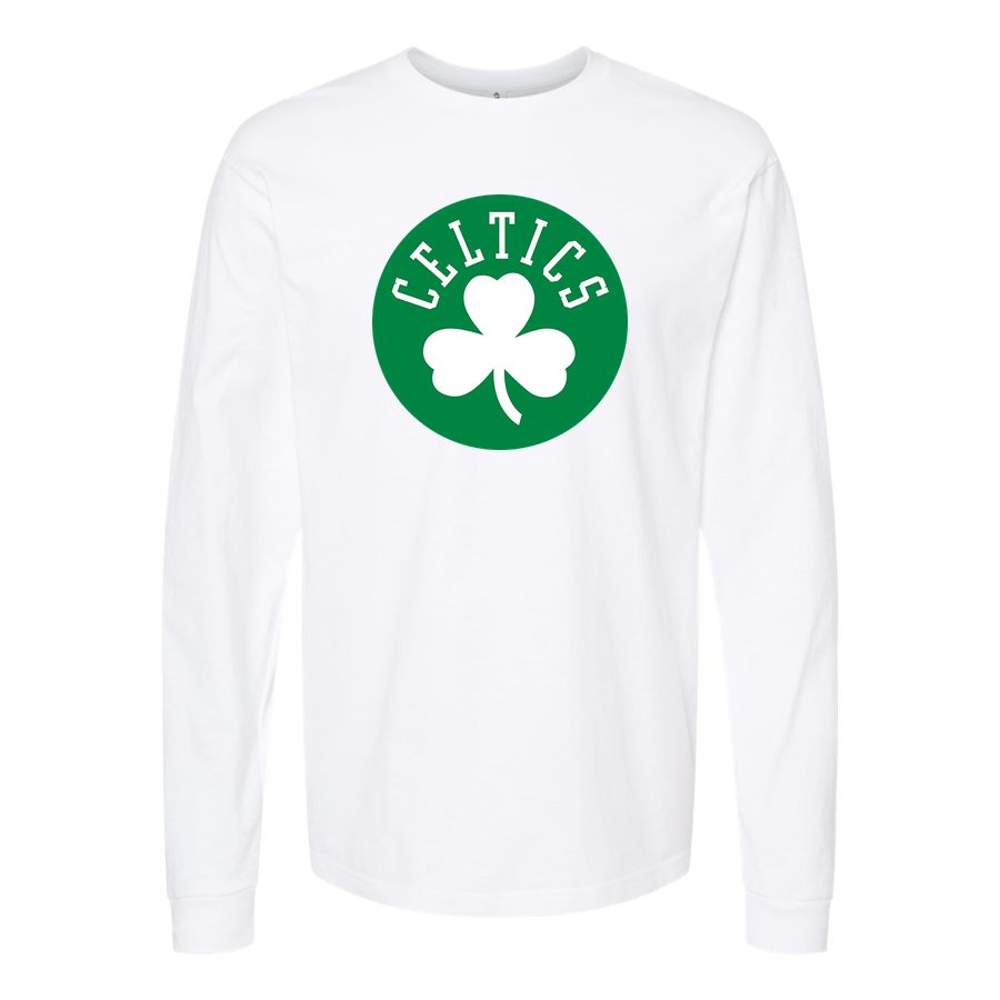 Men's Boston Celtics Long sleeves Cotton Blend T-Shirt - White