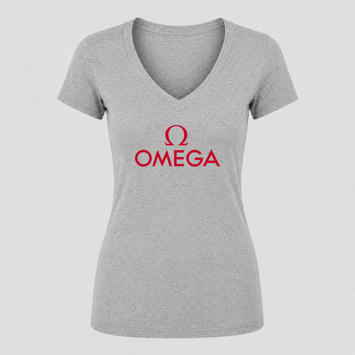 Women's Omega V Neck T-Shirt in gray