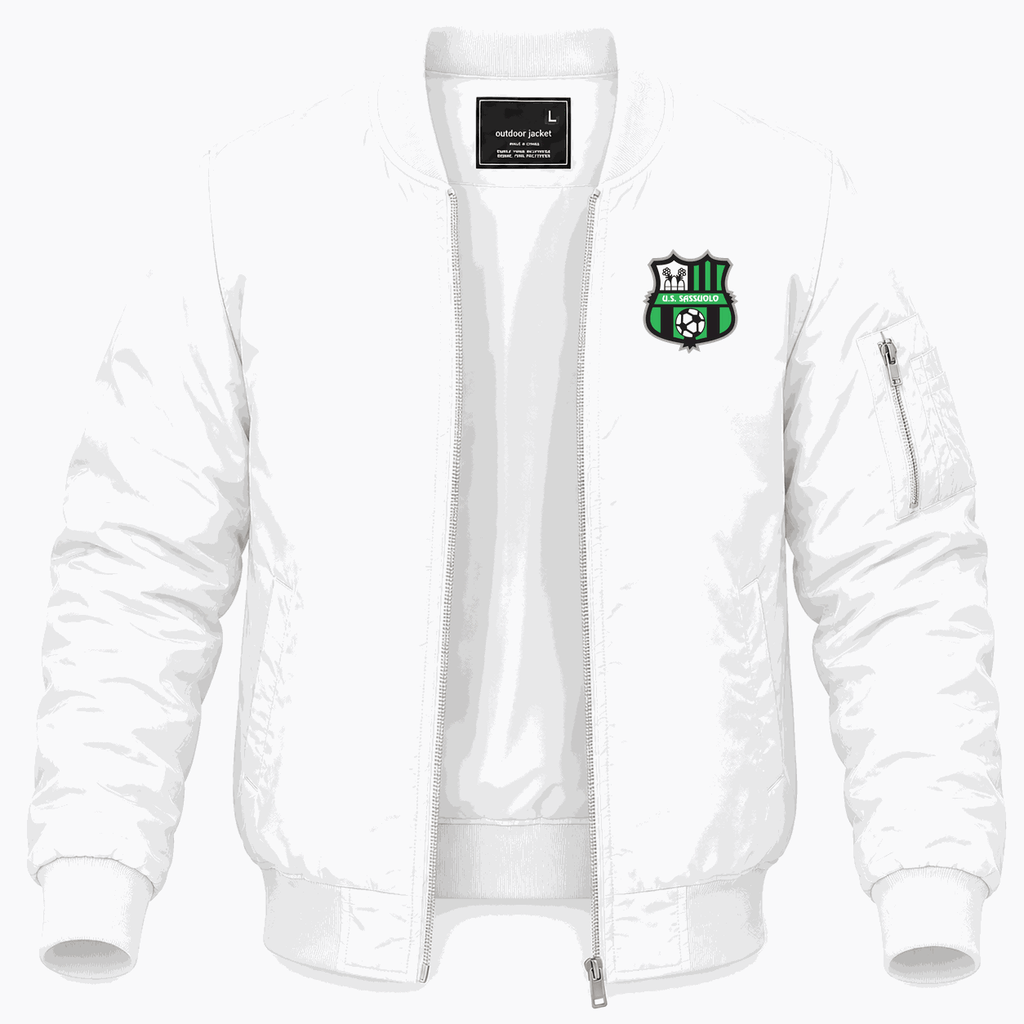 Men's U.S. Sassuolo Soccer Logo Lightweight Bomber Jacket - White
