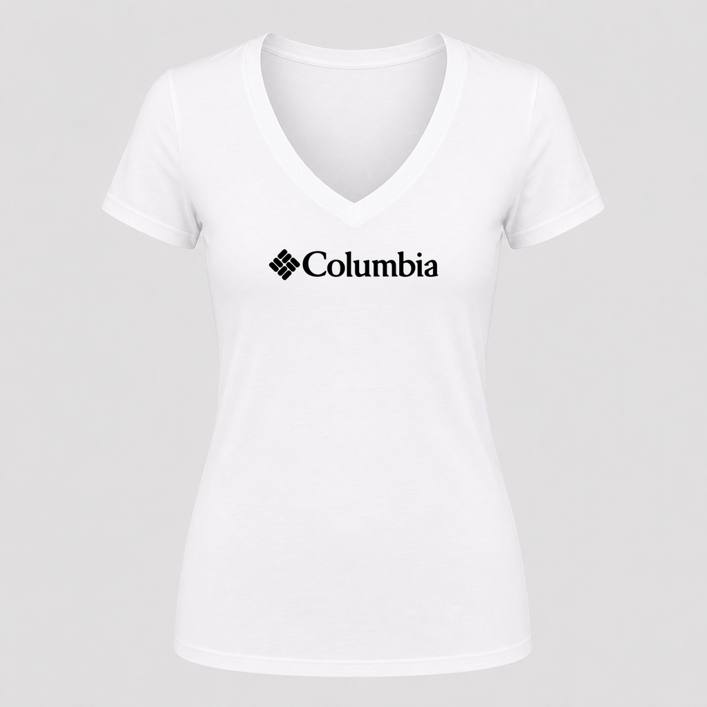 Women's Columbia V Neck T-Shirt in white