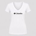 Women's Columbia V Neck T-Shirt in white