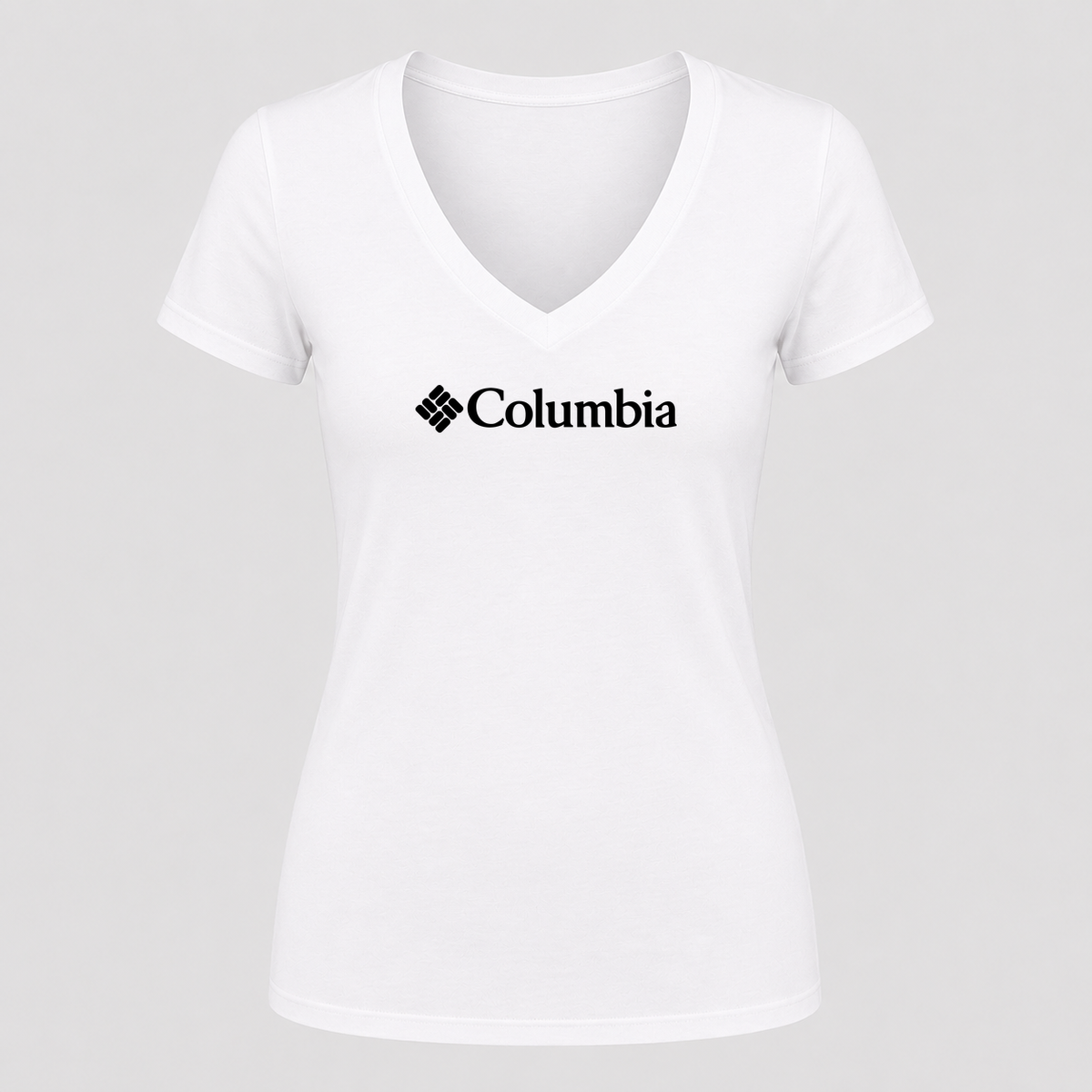 Women's Columbia V Neck T-Shirt in white