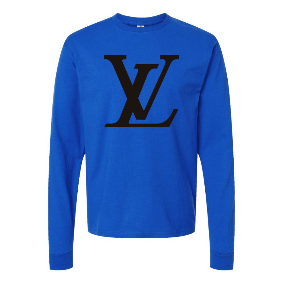 Men's Louis Vuitton Long sleeves Cotton Blend T-Shirt - Blue