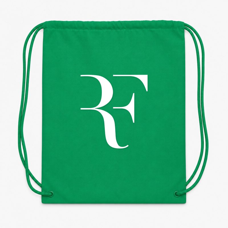 Roger Federer White Drawstring Bag - Green