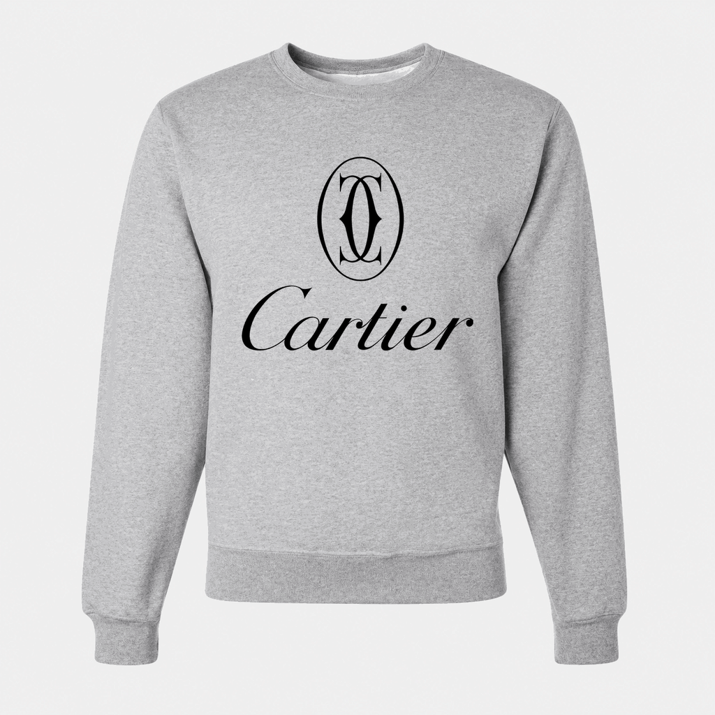 Men's Cartier Black Logo Crewneck Sweatshirt - Gray