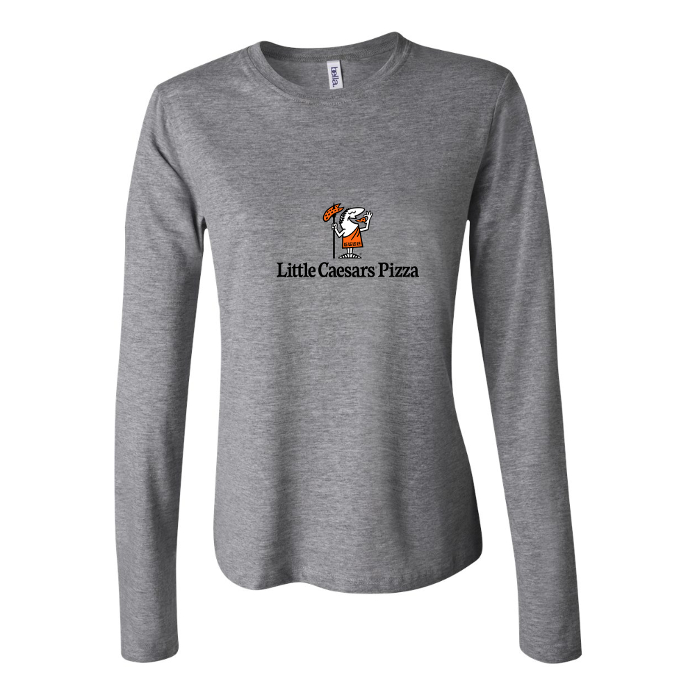 Women's Logo Little Caesars 1536x864 Long Sleeve T-Shirt - Gray