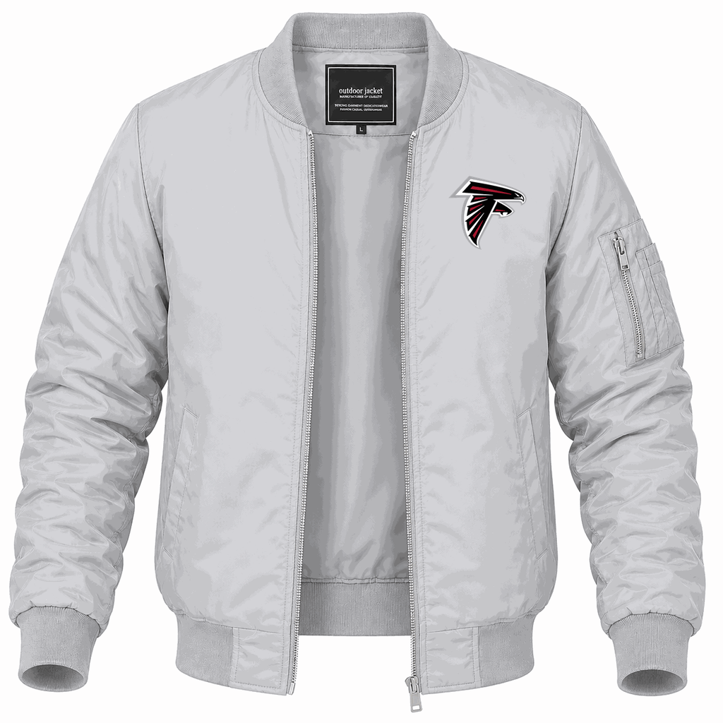 Men's Atlanta Falcons Lightweight Bomber Jacket - Gray