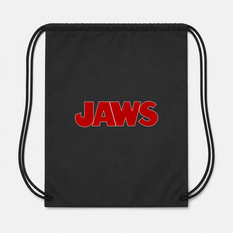 Jaws PNG3 Drawstring Bag - Black