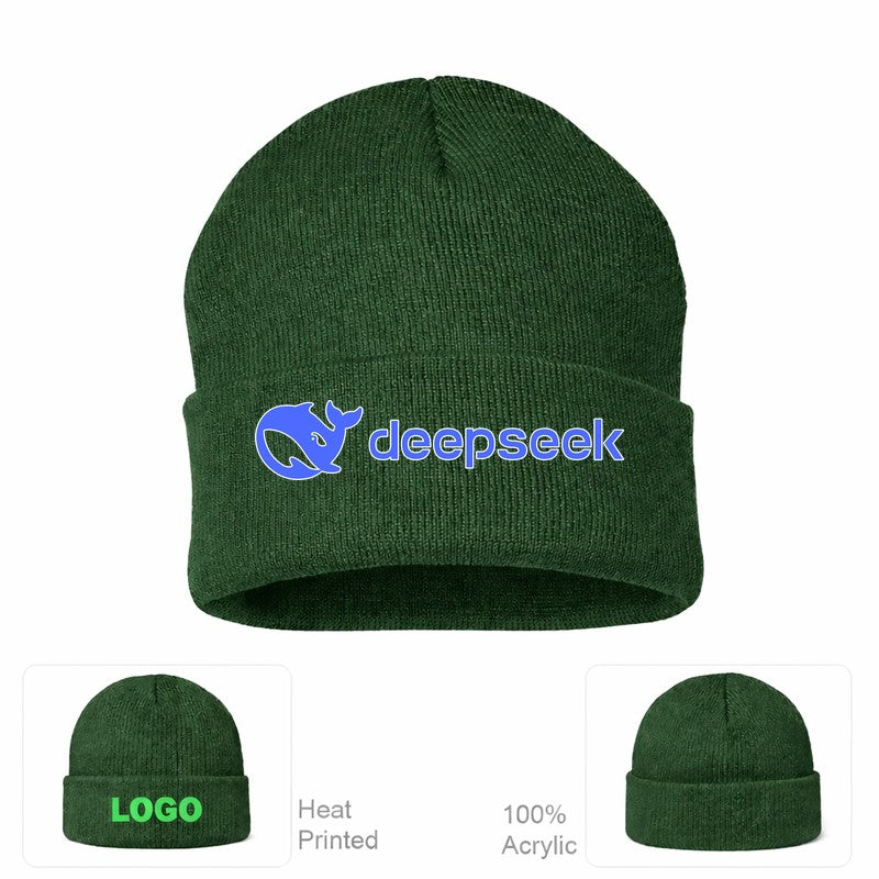 DeepSeek Forest Green Beanie Hat
