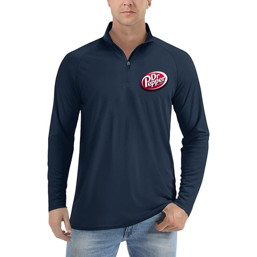 dr pepper logo png transparent 1024x789 quarter-zip athletic shirt in Navy