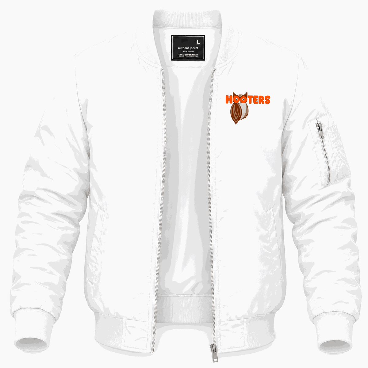 Men's Hooters Lightweight Bomber Jacket - White