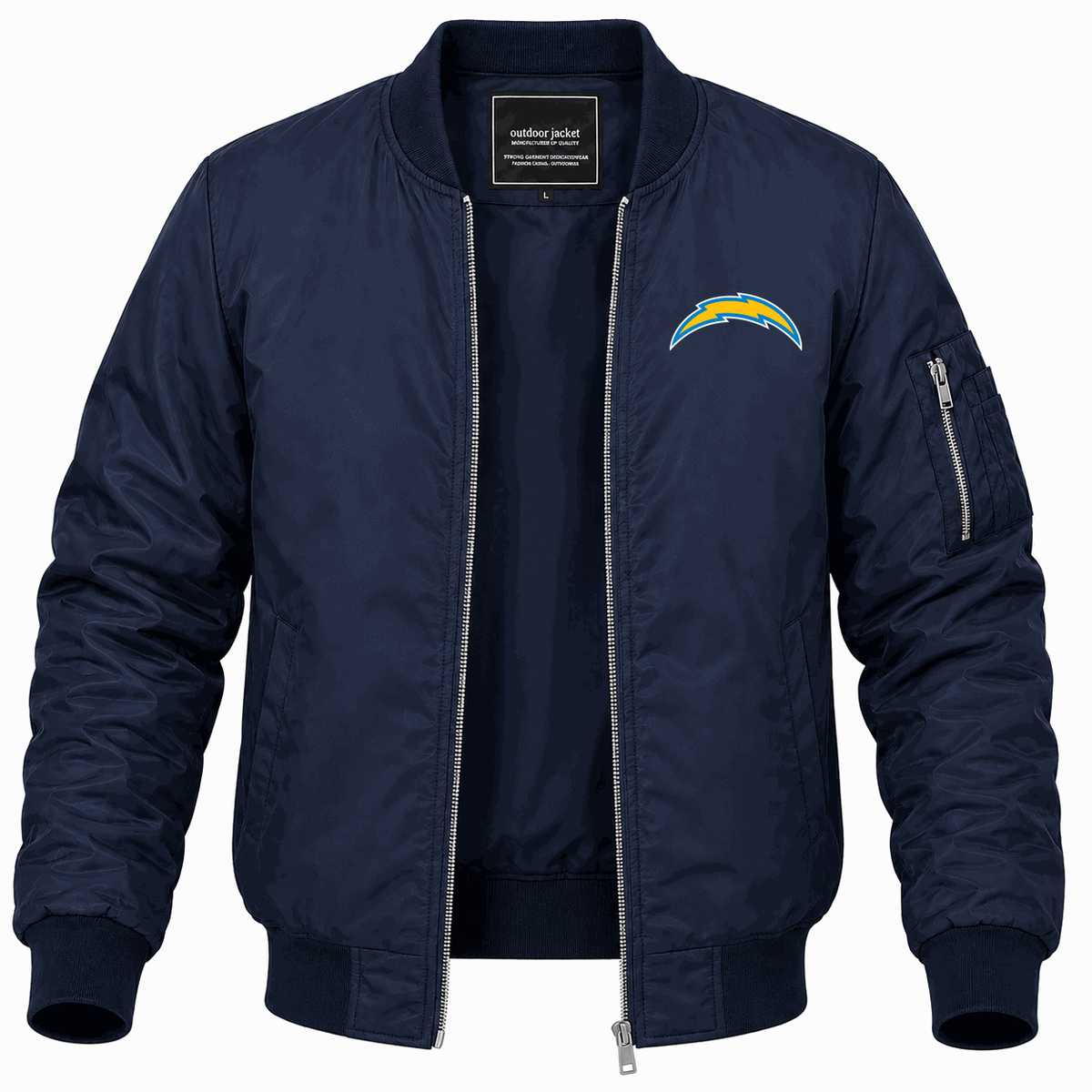 Men's Los Angeles Chargers Lightweight Bomber Jacket - Navy