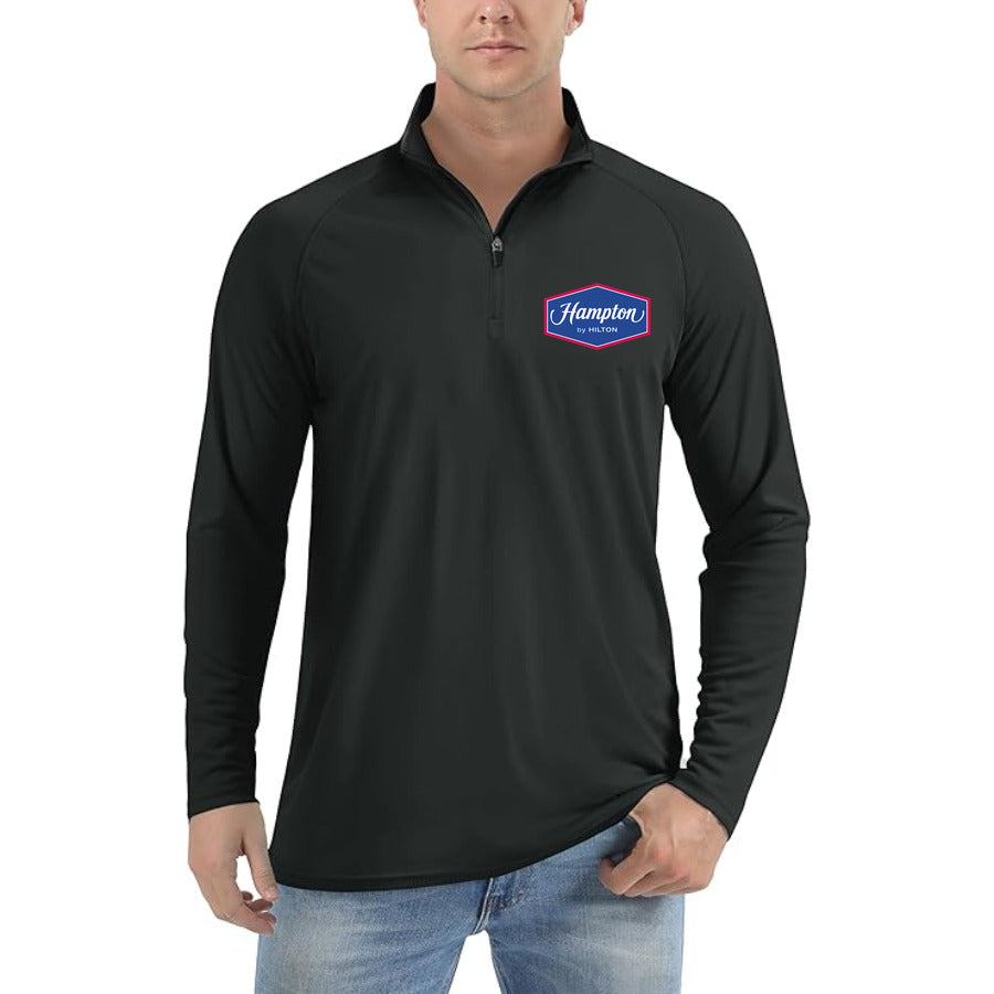 Hampton quarter-zip athletic shirt in Black