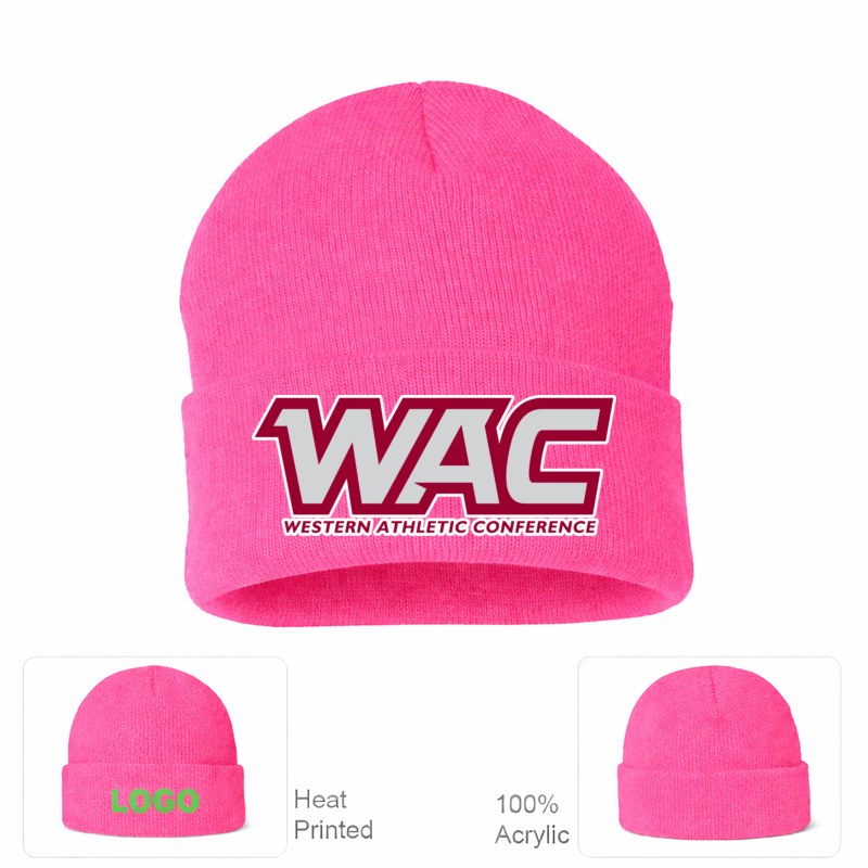 Western Athletic Conference Logo2 Beanie Hat - Pink
