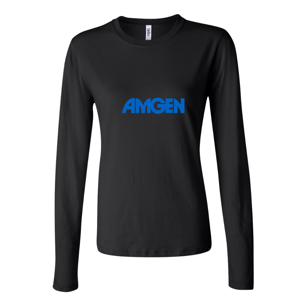 Women's Amgen Logo 500x281 min Long Sleeve T-Shirt - Black