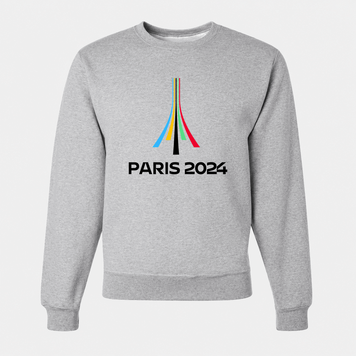 Men's Paris 2024 Olympics Black Logo Crewneck Sweatshirt - Gray