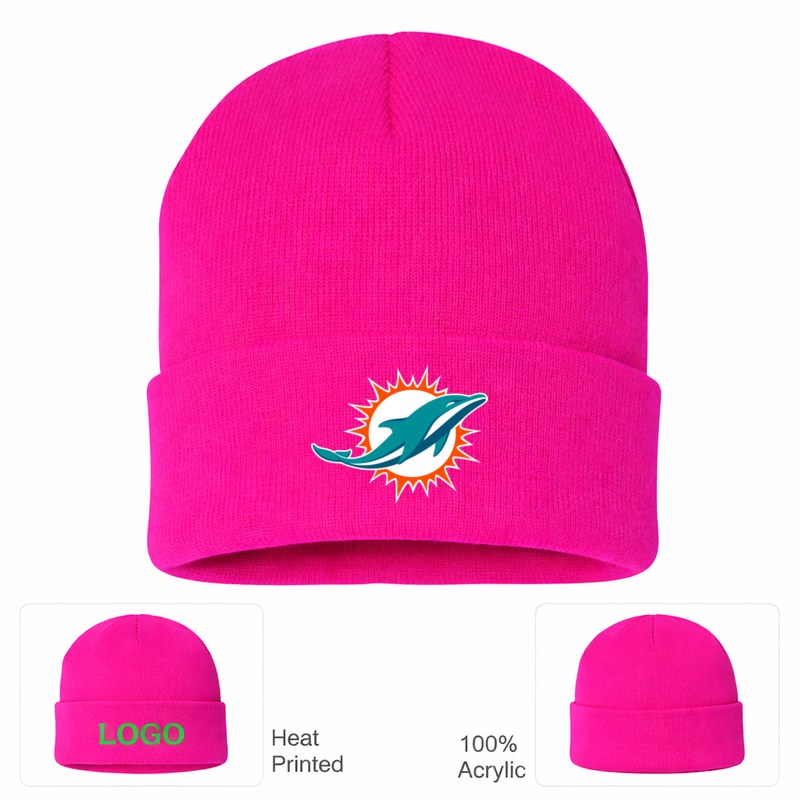 Miami Dolphins Hot Pink Beanie Hat