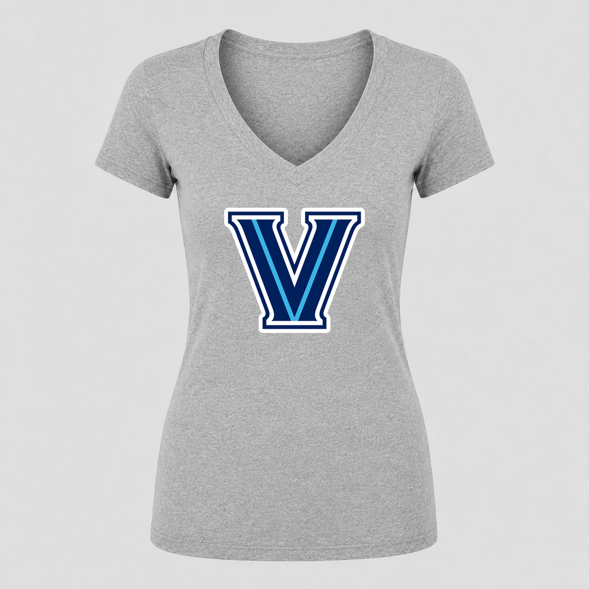 Women's Villanova Wildcats V Neck T-Shirt in gray