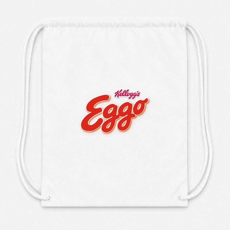 Eggo Kelloggs Food Drawstring Bag - White