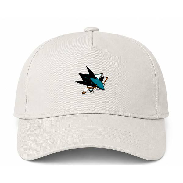 San Jose Sharks NHL Logo Beige Dad Baseball Cap Hat