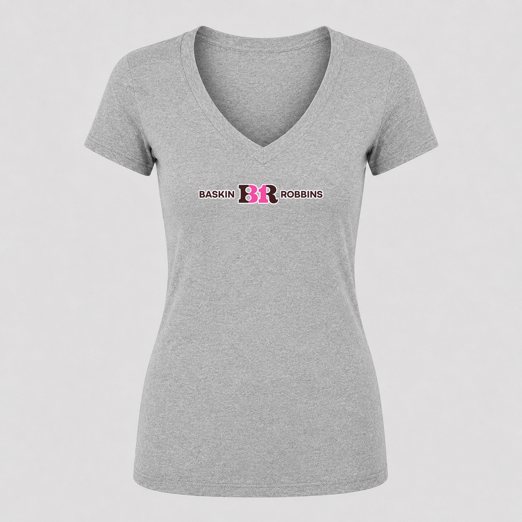 Women's Baskin-Robbins V Neck T-Shirt in gray