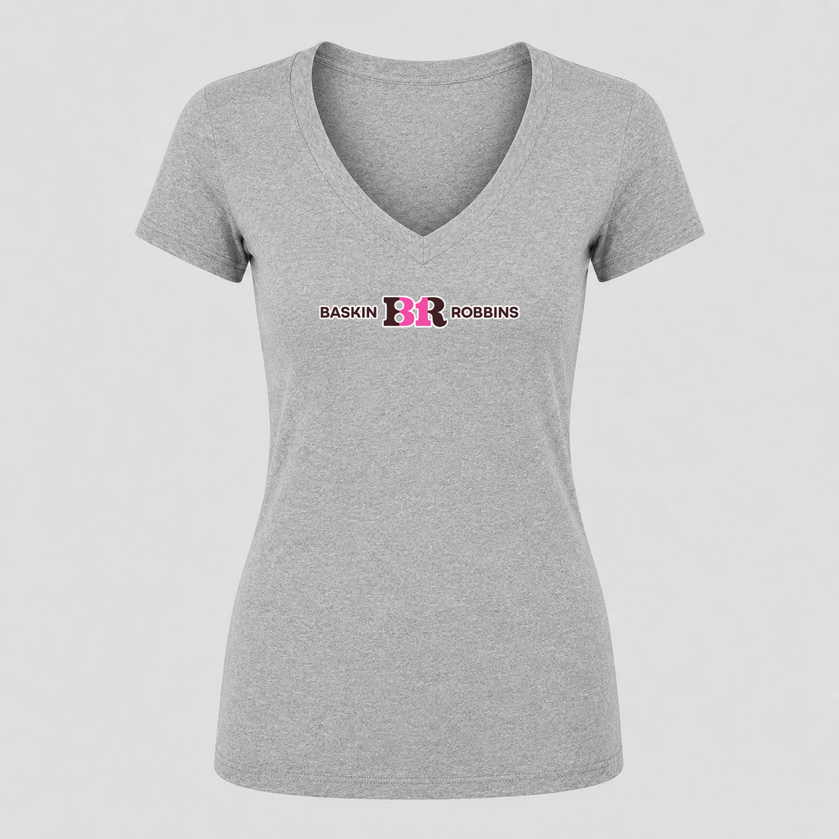 Women's Baskin-Robbins V Neck T-Shirt in gray