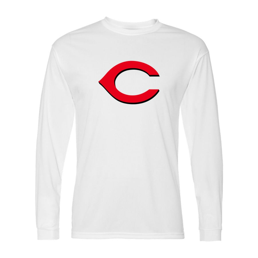 Men's Cincinnati Reds Polyester Long Sleeve T-Shirt - White