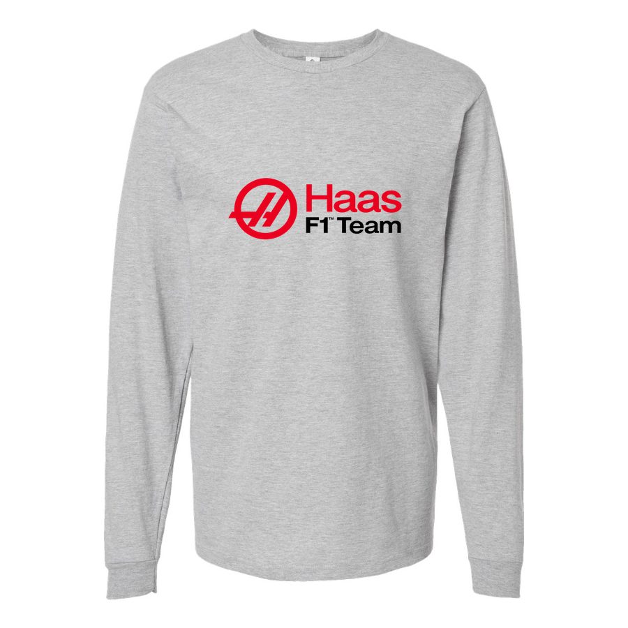 Men's Haas F1 Team Long sleeves Cotton Blend T-Shirt - Gray