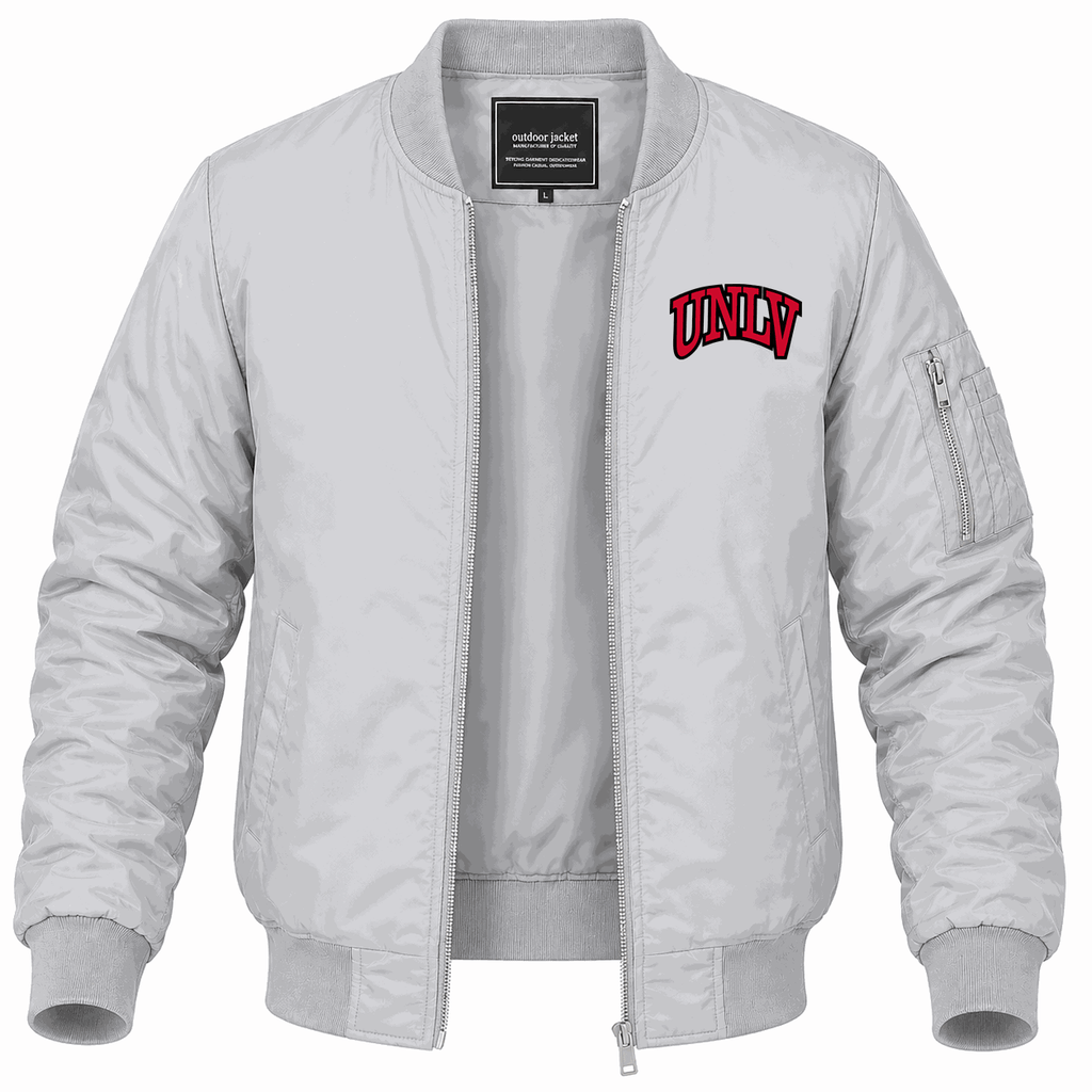 Men's UNLV Rebels Logo Lightweight Bomber Jacket - Gray
