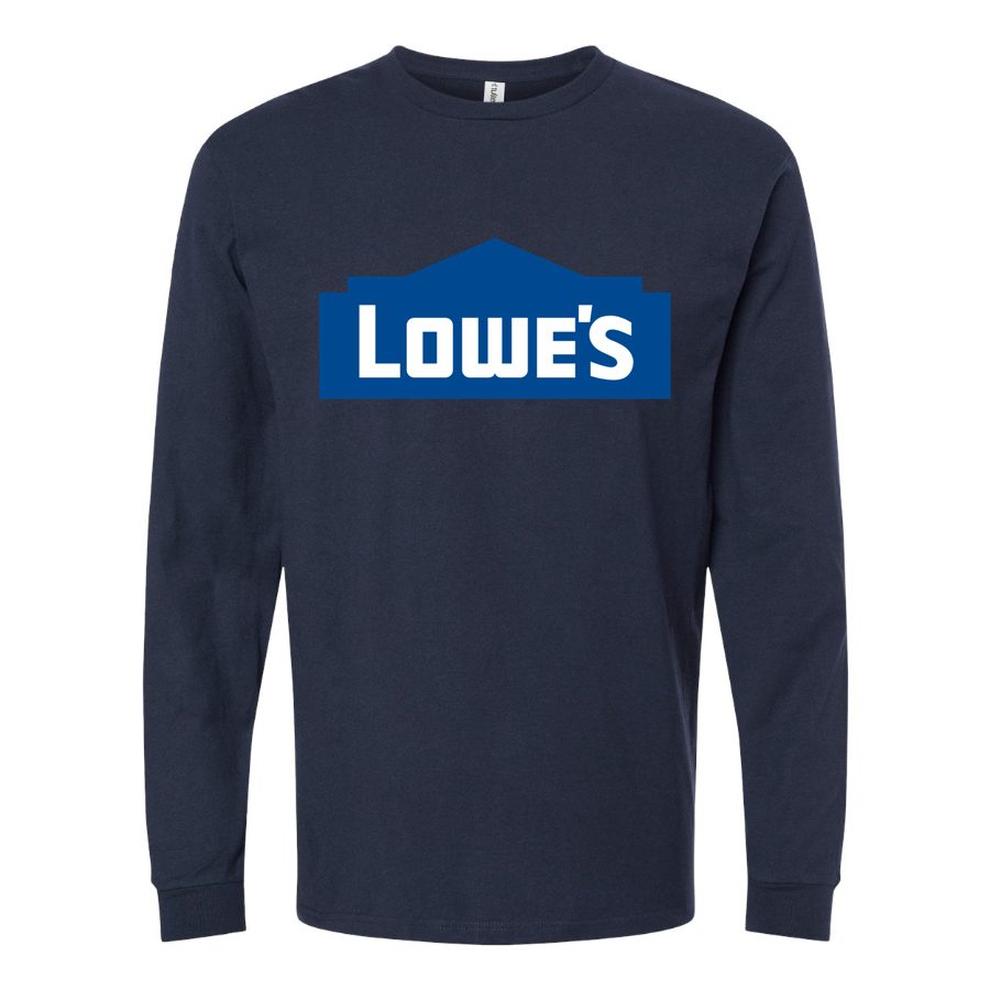 Men's Lowes-logo-500x281-min Long sleeves Cotton Blend T-Shirt - Navy