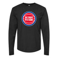 Men's Detroit Pistons Long sleeves Cotton Blend T-Shirt - Black