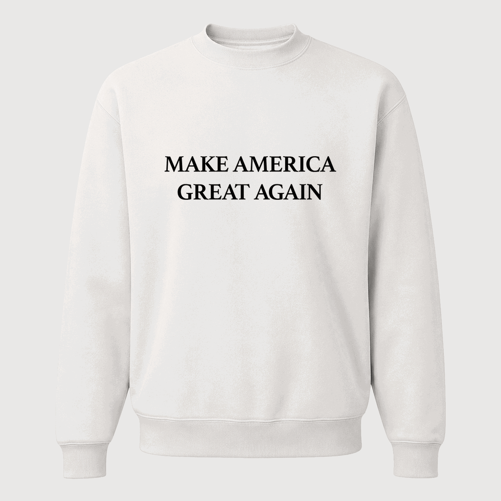 Men's Make America Great Again Black Logo Crewneck Sweatshirt - White